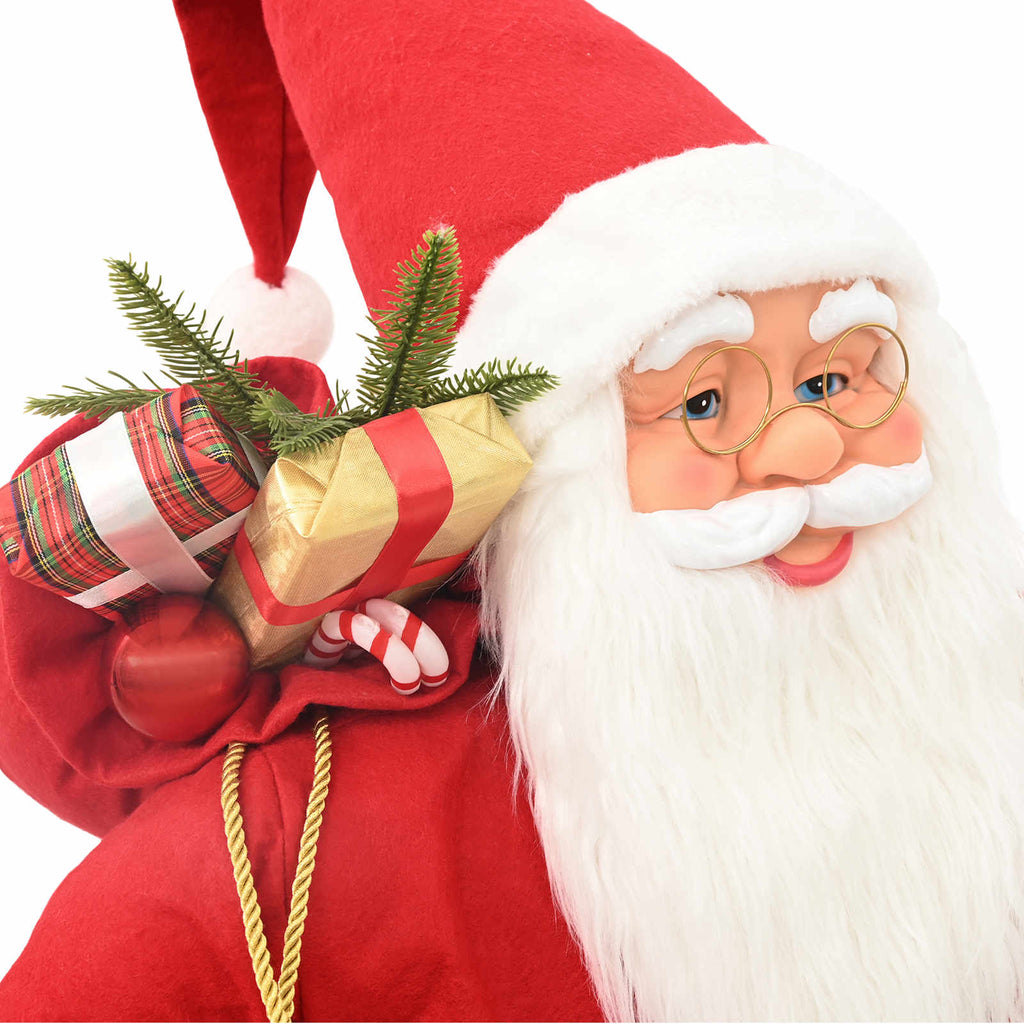 vidaXL Figurka Świętego Mikołaja czerwony 110 cm Poliester