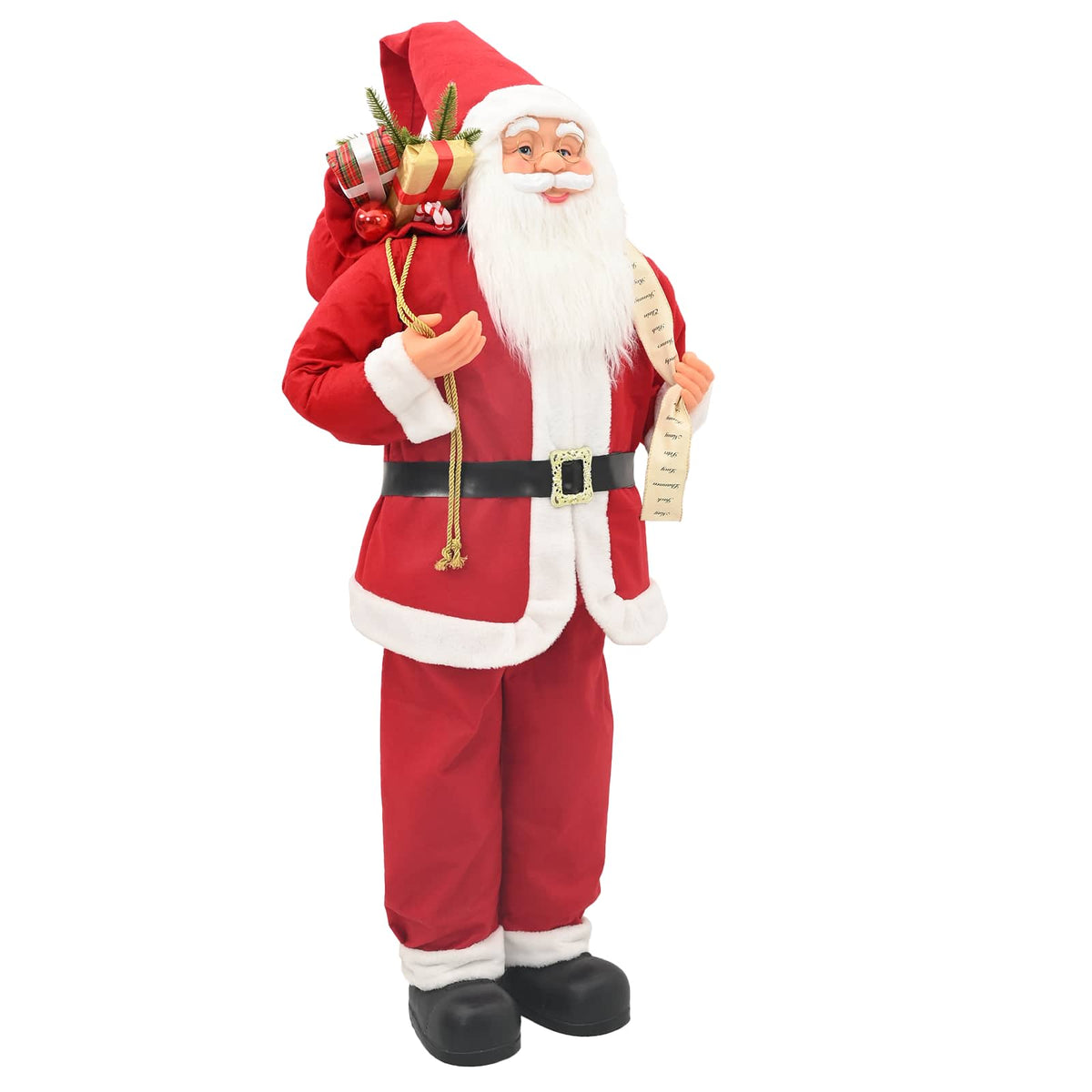 vidaXL Figurka Świętego Mikołaja czerwony 110 cm Poliester