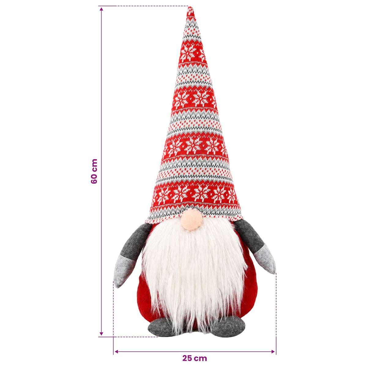 vidaXL Skrzat świąteczny czerwony 60 cm Poliester