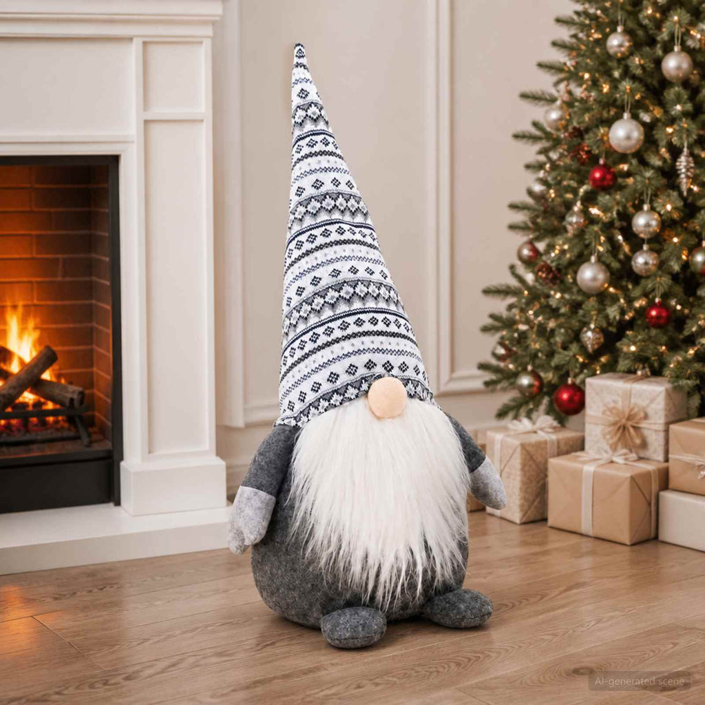 vidaXL Skrzat świąteczny Szary 45 cm Poliester