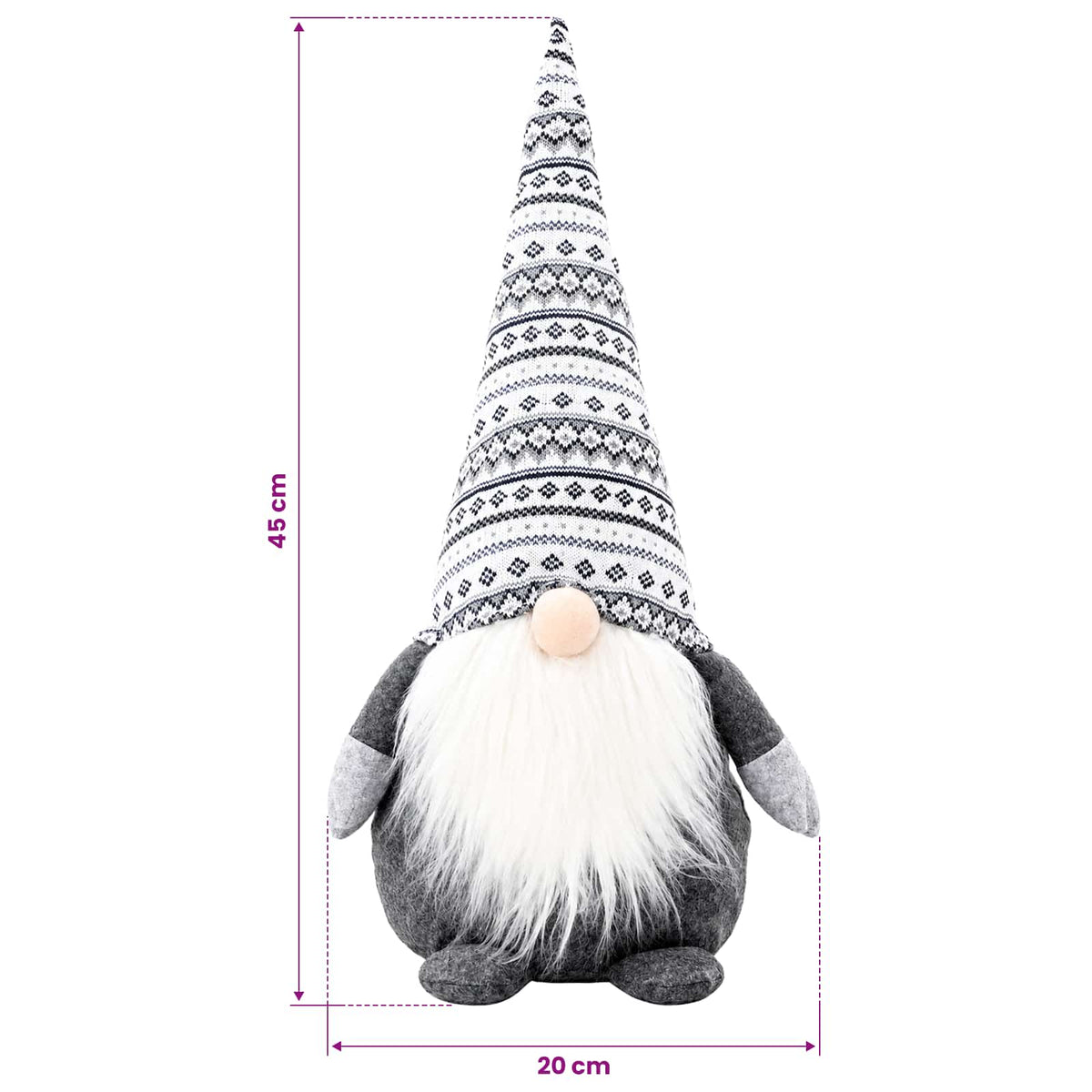 vidaXL Skrzat świąteczny Szary 45 cm Poliester