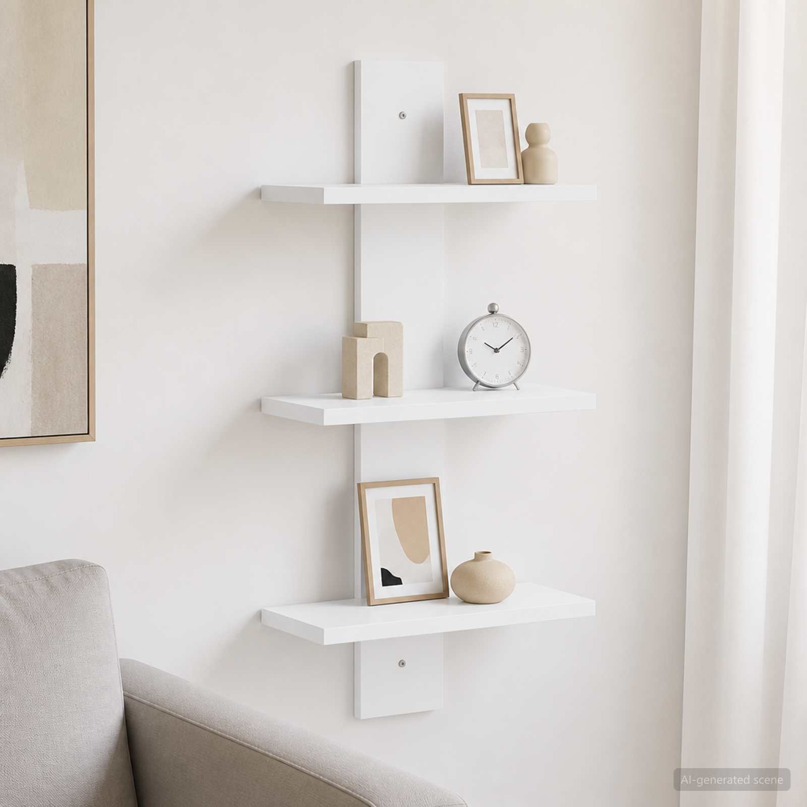 vidaXL Półka ścienna Biały 30 x 13.5 x 64.5 cm materiał drewnopochodny