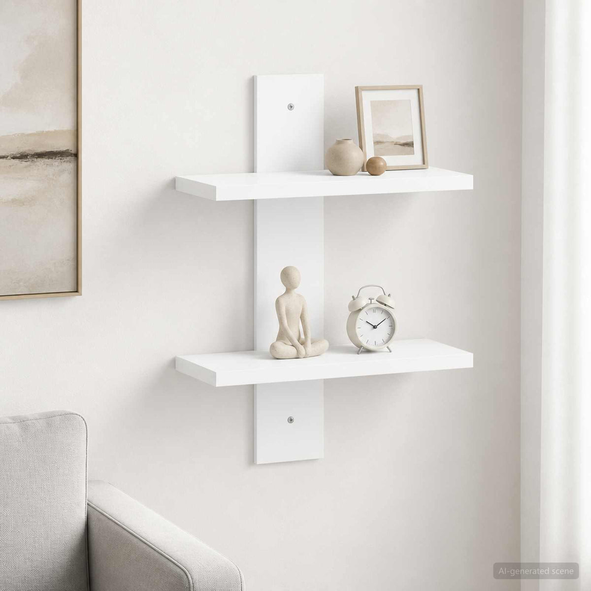 vidaXL Półka ścienna Biały 30 x 13,5 x 43 cm materiał drewnopochodny