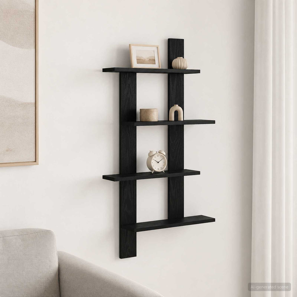 vidaXL Półka ścienna Czarny dąb 61 x 13,5 x 105 cm Drewno inżynieryjne