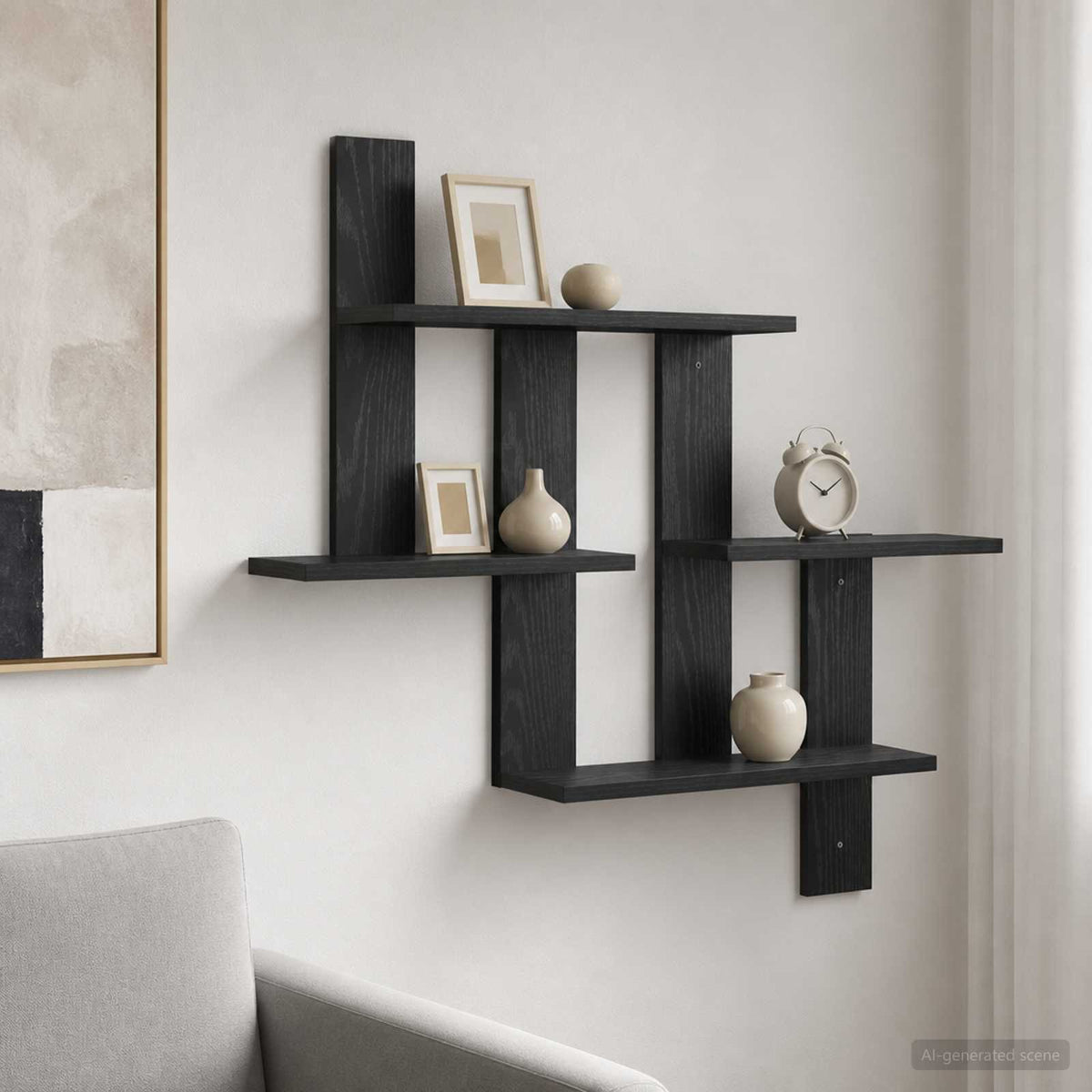 vidaXL Półka ścienna Czarny dąb 85 x 13,5 x 73,5 cm