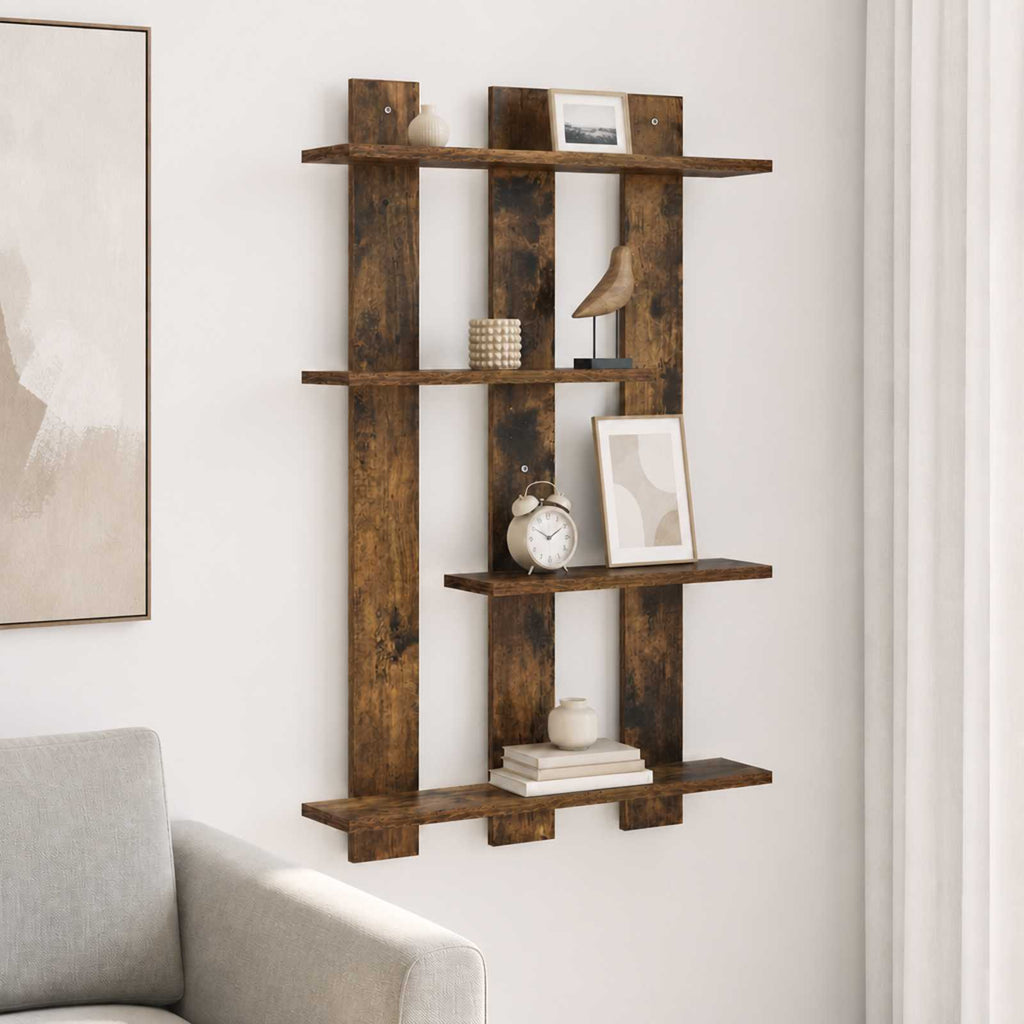 vidaXL Półka ścienna Dąb wędzony 61 x 13,5 x 88 cm Drewno inżynieryjne