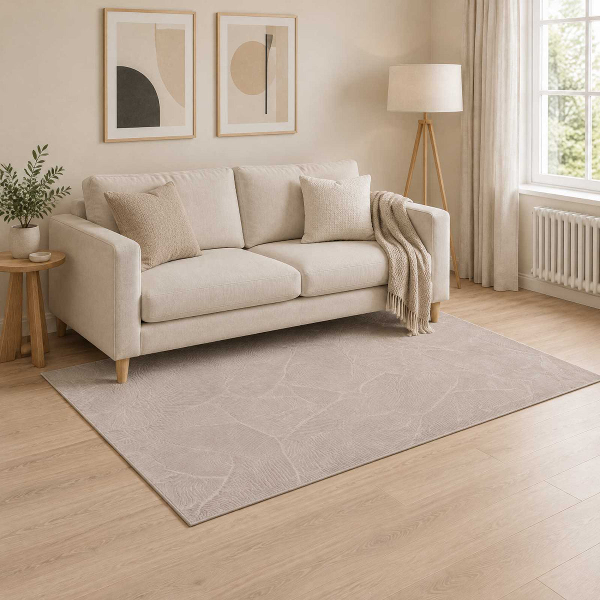 vidaXL Dywan IZA Beżowy 120 x 170 cm 100% poliester Niskie runo