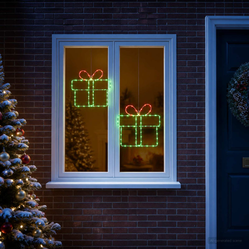 vidaXL Świąteczne ozdoby świetlne na okno LOVIISA 2 szt. 160 LED