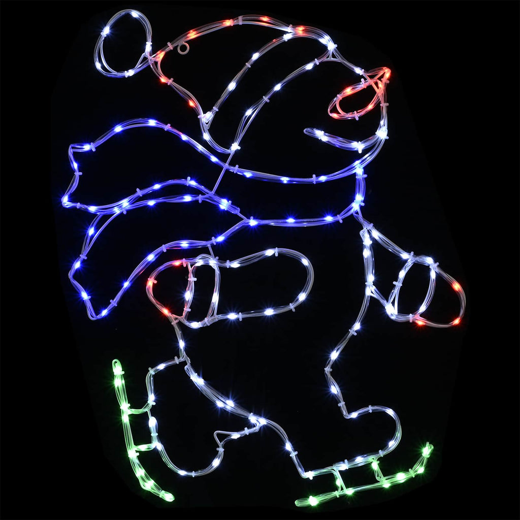vidaXL Świecący Mikołaj na łyżwach LED LOVIISA 120 LED Wielokolorowy
