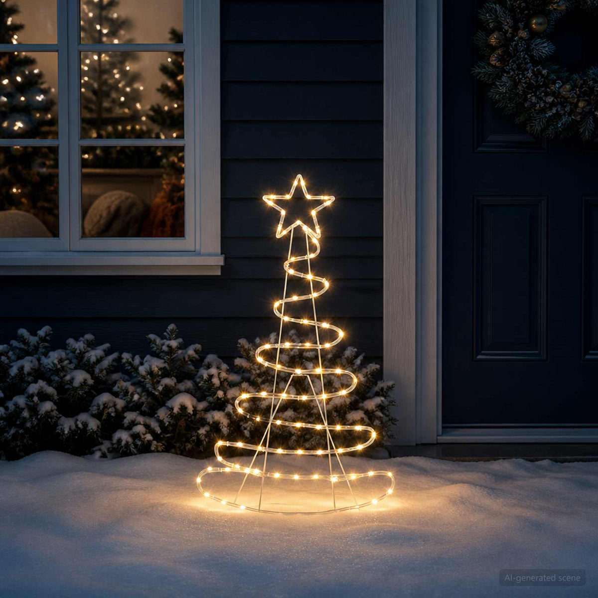 vidaXL Choinka LED LOVIISA 100 LED Ciepła biel 51 x 99 cm