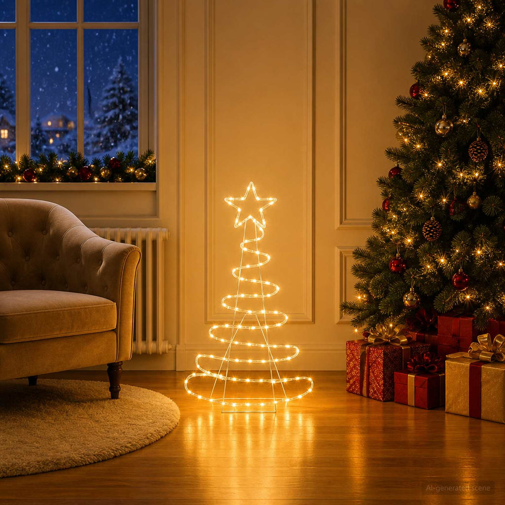 vidaXL Choinka LED LOVIISA 100 LED Ciepła biel 51 x 99 cm