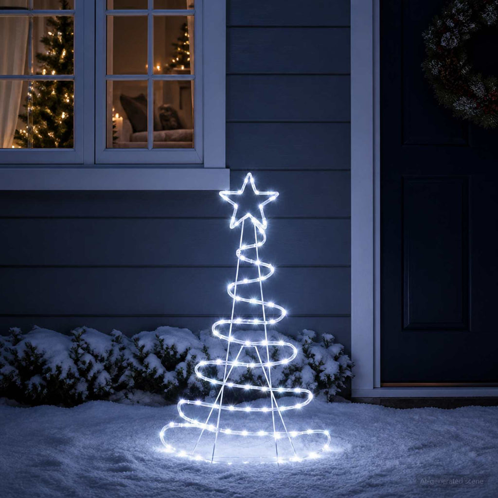 vidaXL Choinka LED LOVIISA 100 LED Zimna biel 51 x 99 cm