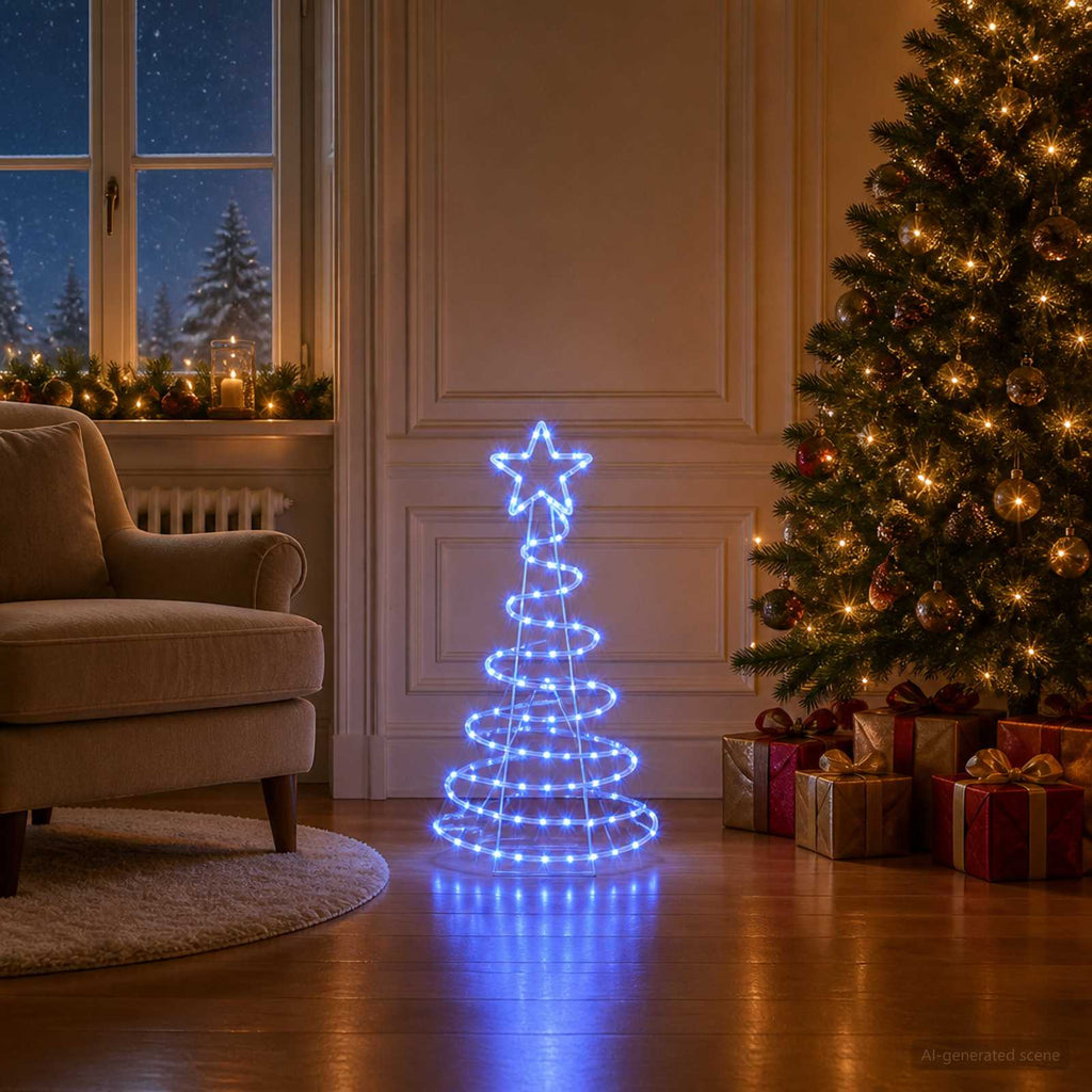 vidaXL Choinka LED LOVIISA 100 LED Niebieski 51 x 99 cm