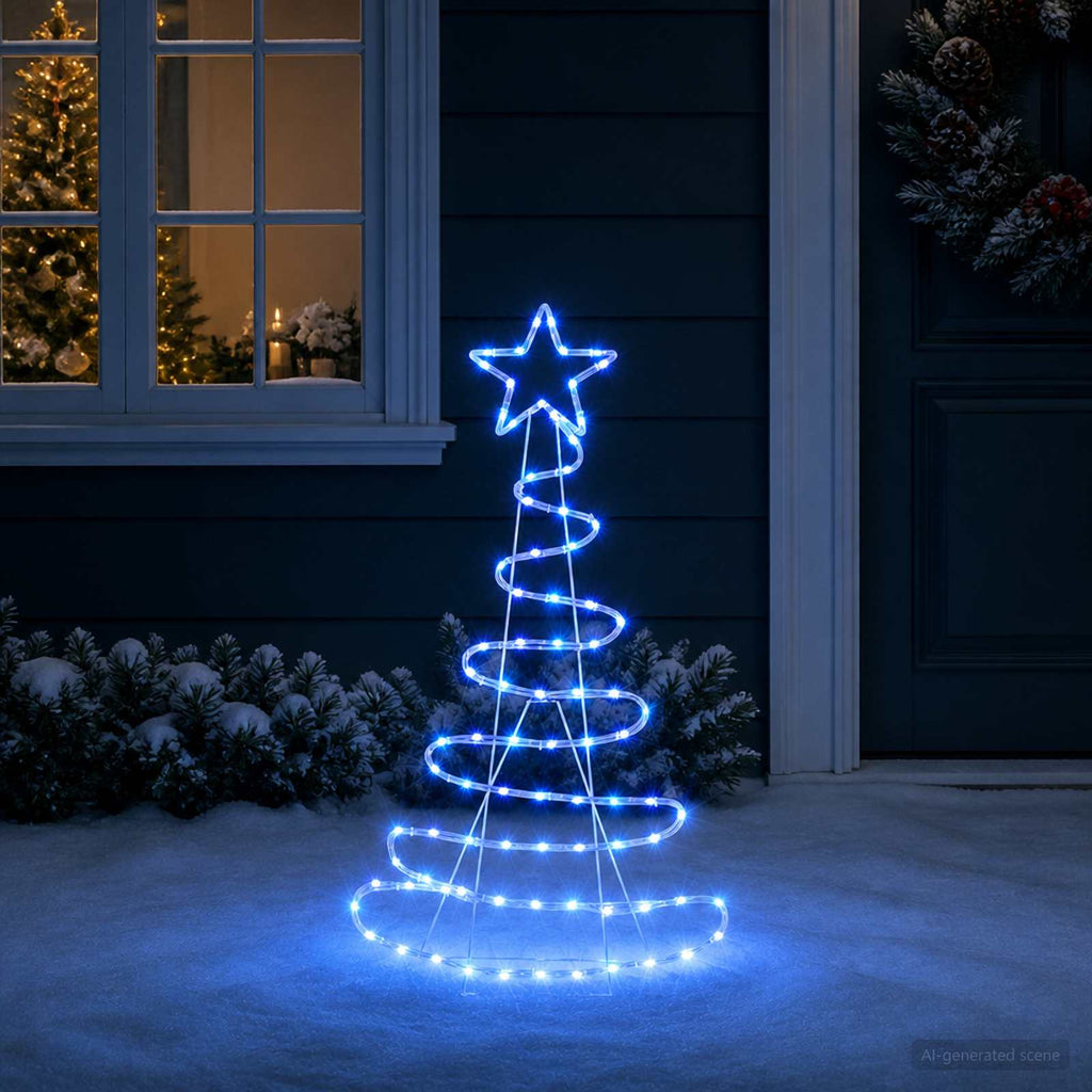 vidaXL Choinka LED LOVIISA 100 LED Niebieski 51 x 99 cm