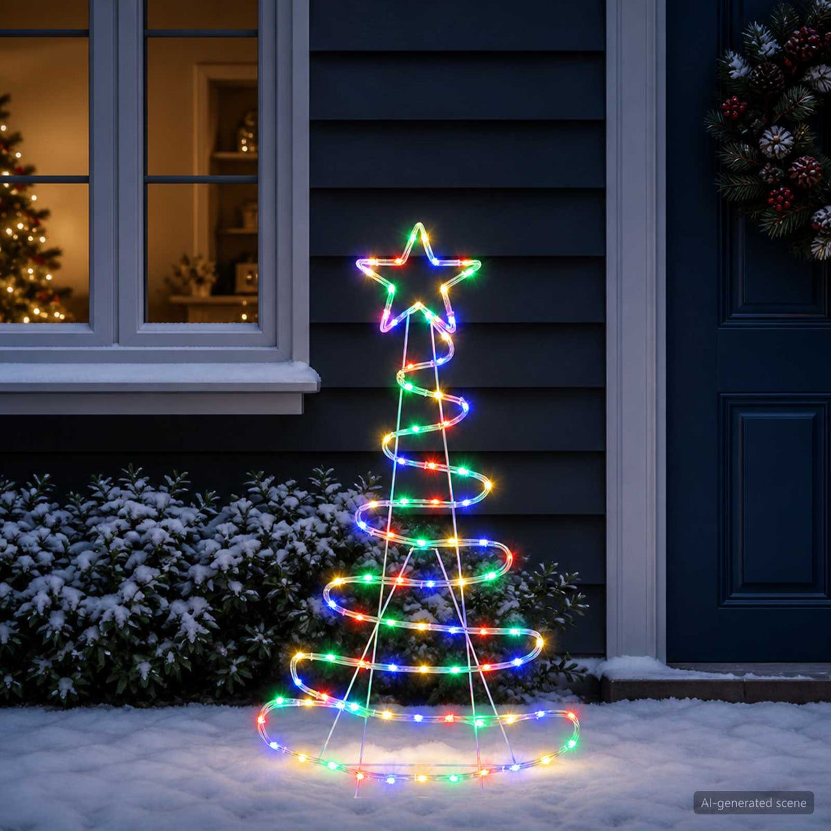vidaXL Choinka LED LOVIISA 100 LED Wielokolorowy 51 x 99 cm