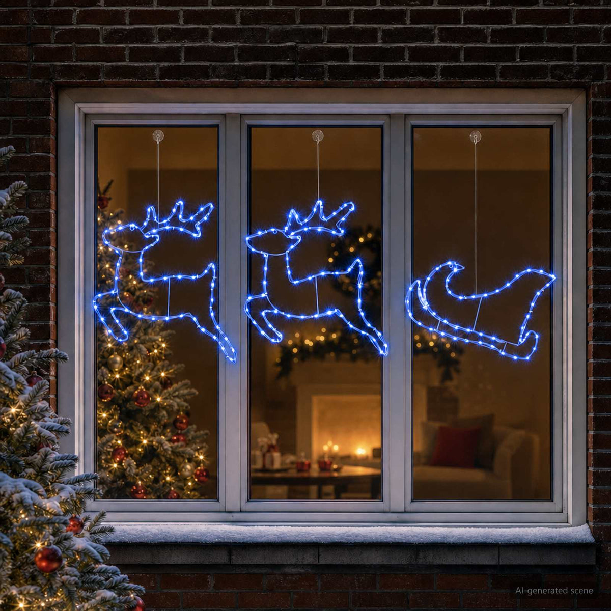 vidaXL Dekoracja świąteczna z reniferem i sanie LOVIISA 180 LED
