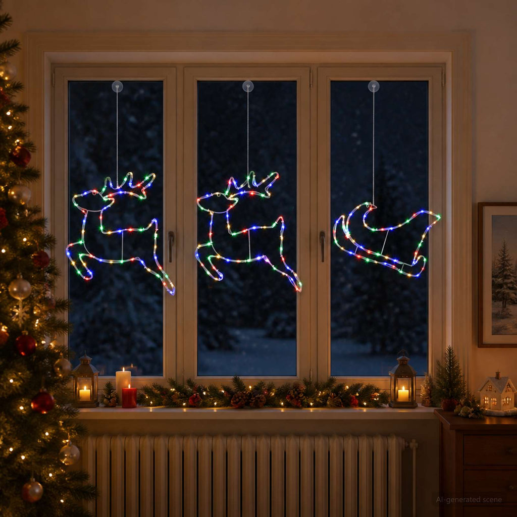 vidaXL Dekoracja świąteczna z reniferem i sanie LOVIISA 180 LED