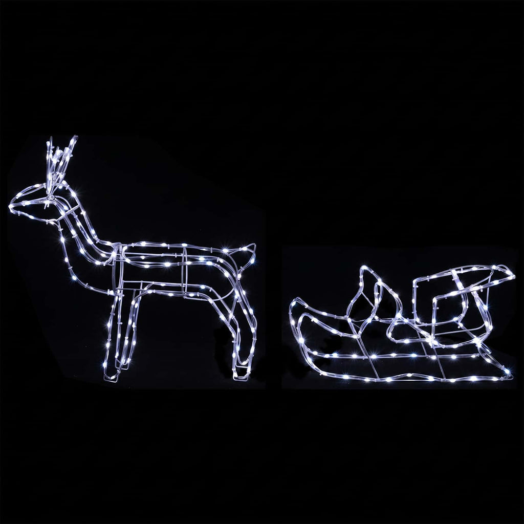 vidaXL Dekoracja świąteczna z reniferem i saniami LOVIISA 240 LED