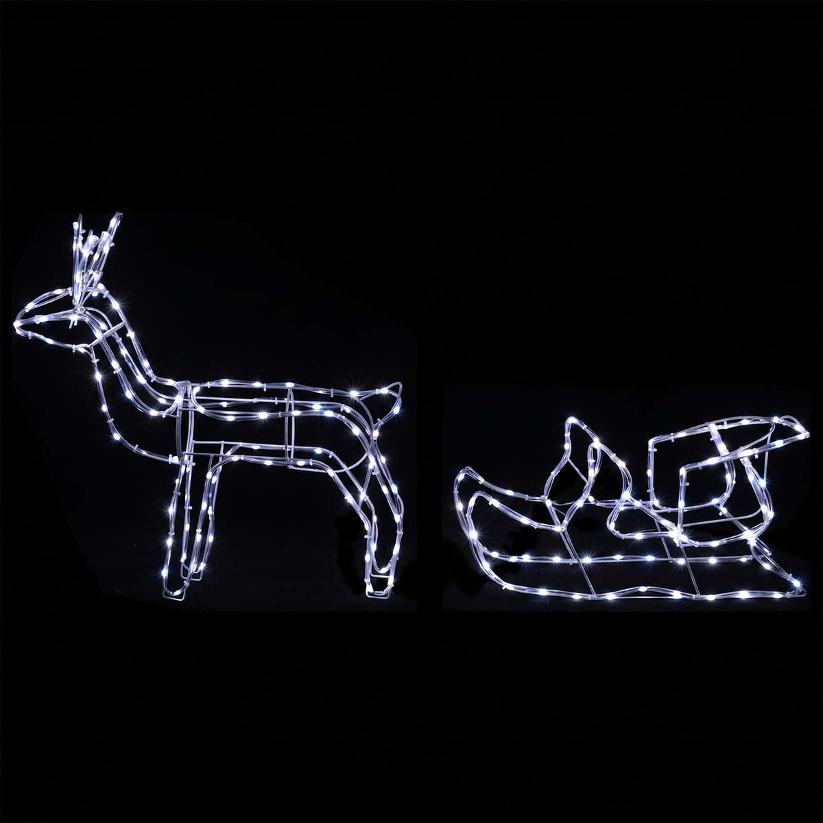 vidaXL Dekoracja świąteczna z reniferem i saniami LOVIISA 240 LED