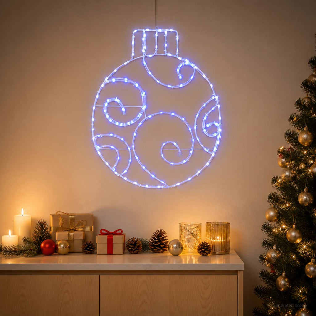 vidaXL Świąteczna bombka LED LOVIISA 160 LED Niebieski 55 x 65 cm