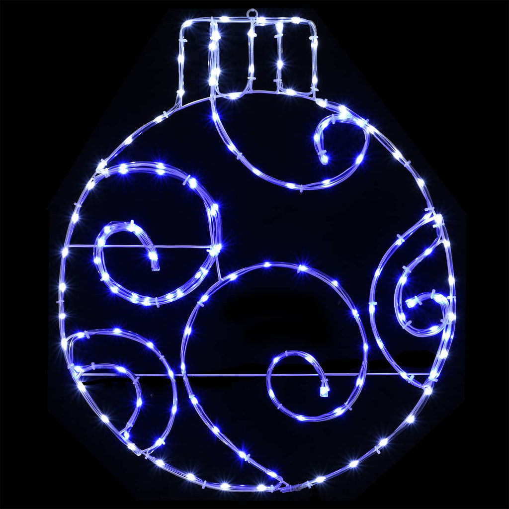 vidaXL Świąteczna bombka LED LOVIISA 160 LED Niebieski 55 x 65 cm