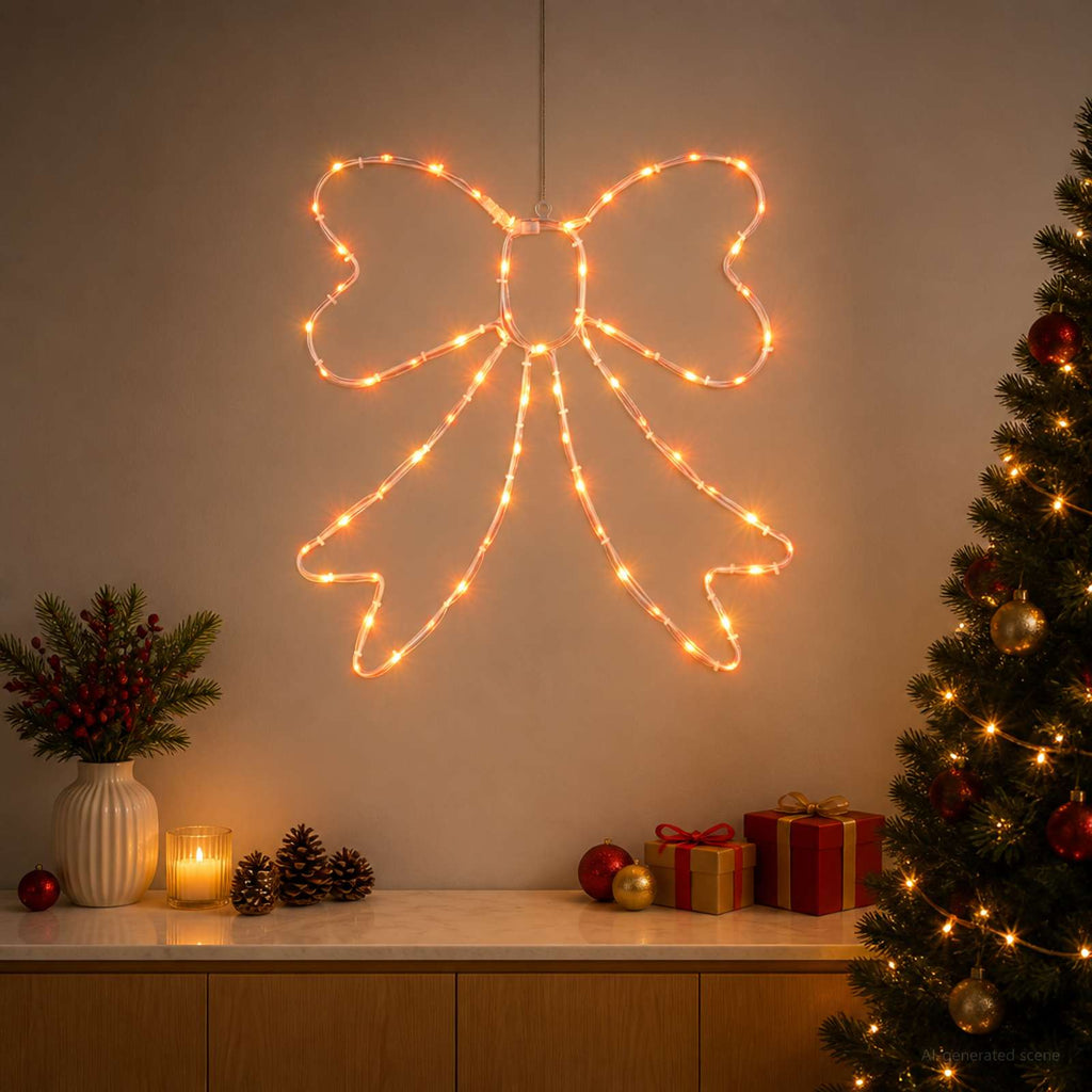 vidaXL Kokarda świetlna LED LOVIISA 70 LED Czerwony 50 x 51 cm