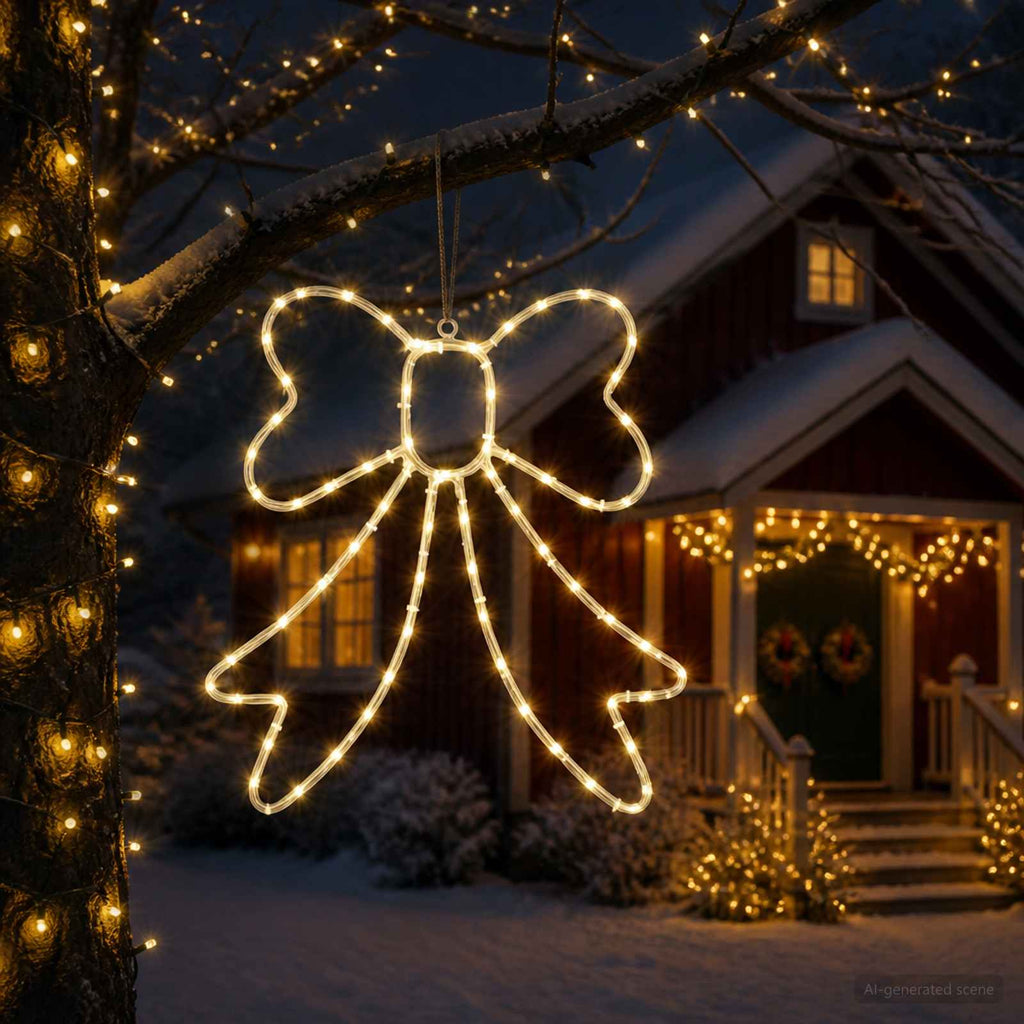 vidaXL Kokarda świetlna LED LOVIISA 70 LED Ciepła biel 50 x 51 cm