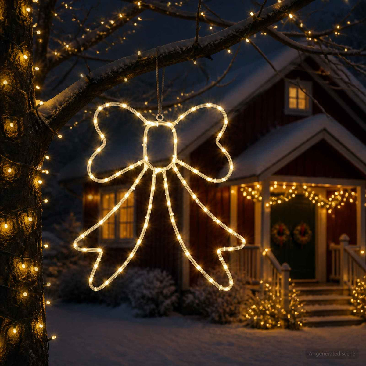 vidaXL Kokarda świetlna LED LOVIISA 70 LED Ciepła biel 50 x 51 cm