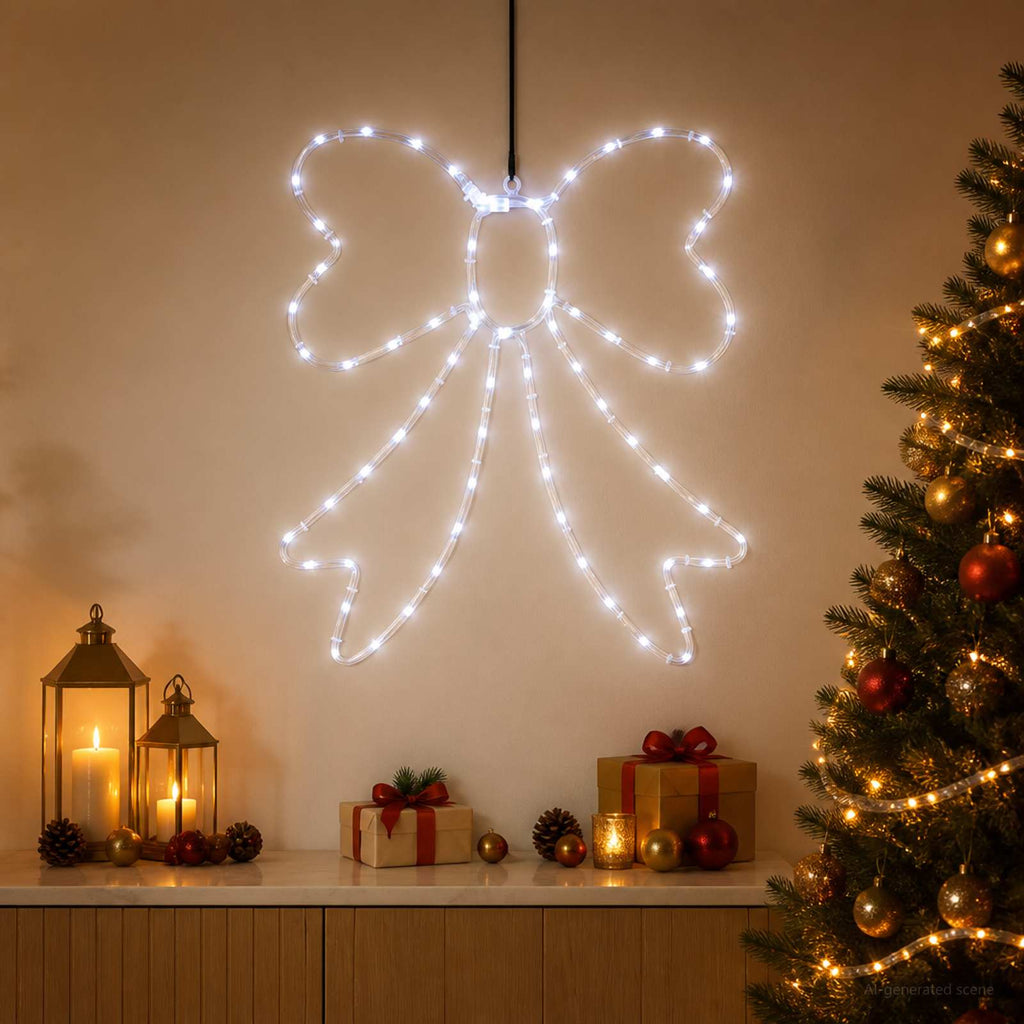 vidaXL Kokarda świetlna LED LOVIISA 70 LED Zimna biel 50 x 51 cm