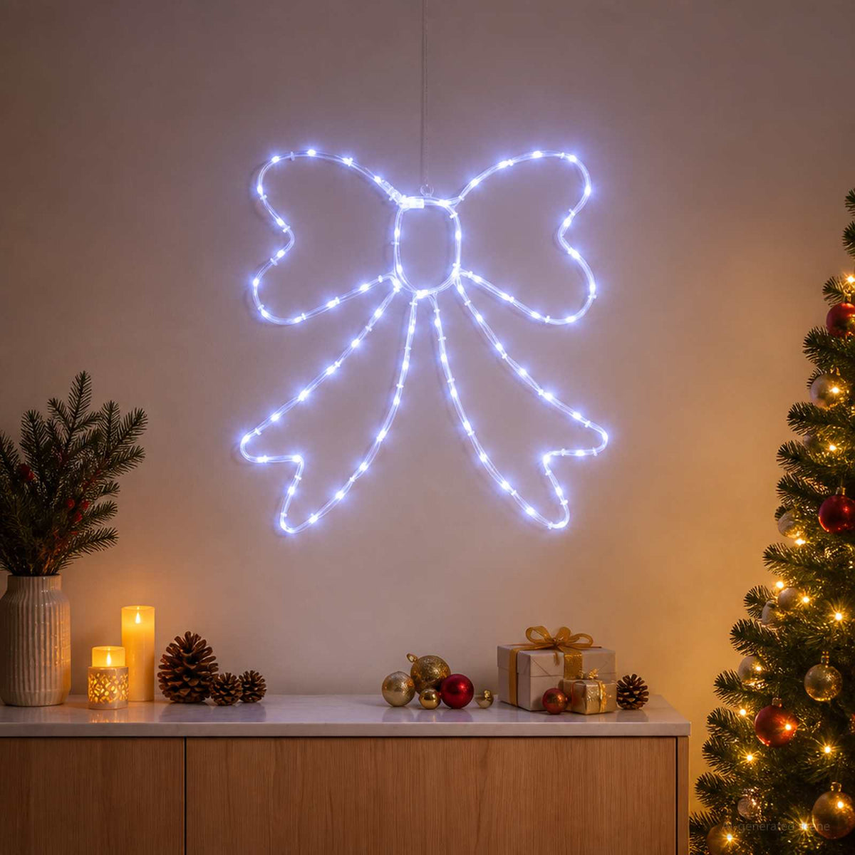 vidaXL Kokarda świetlna LED LOVIISA 70 LED Niebieski 50 x 51 cm
