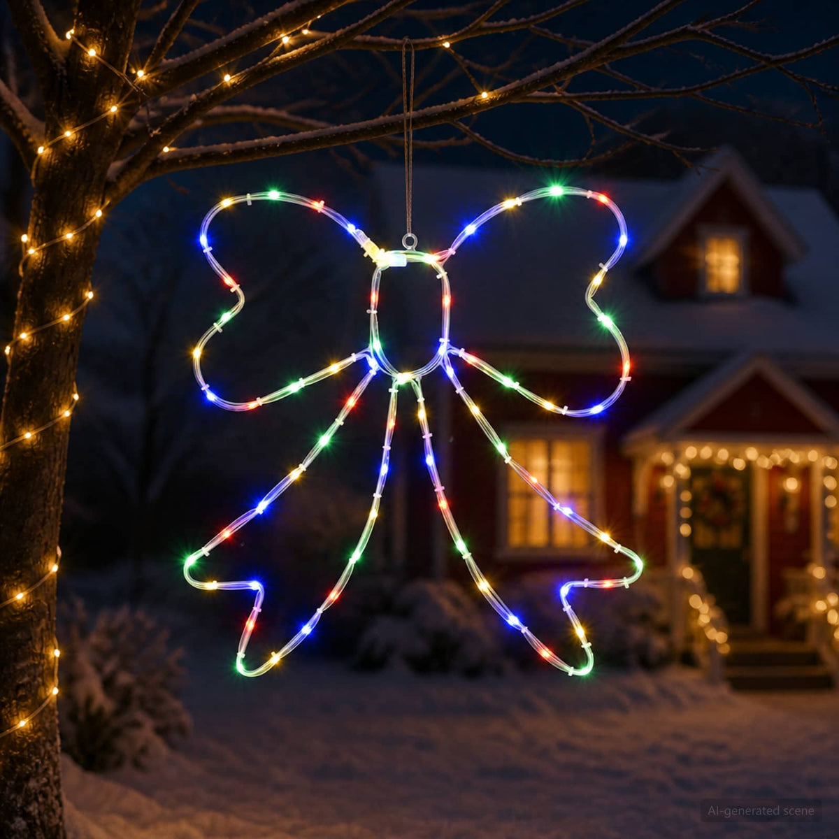 vidaXL Kokarda świetlna LED LOVIISA 70 LED Wielokolorowy 50 x 51 cm