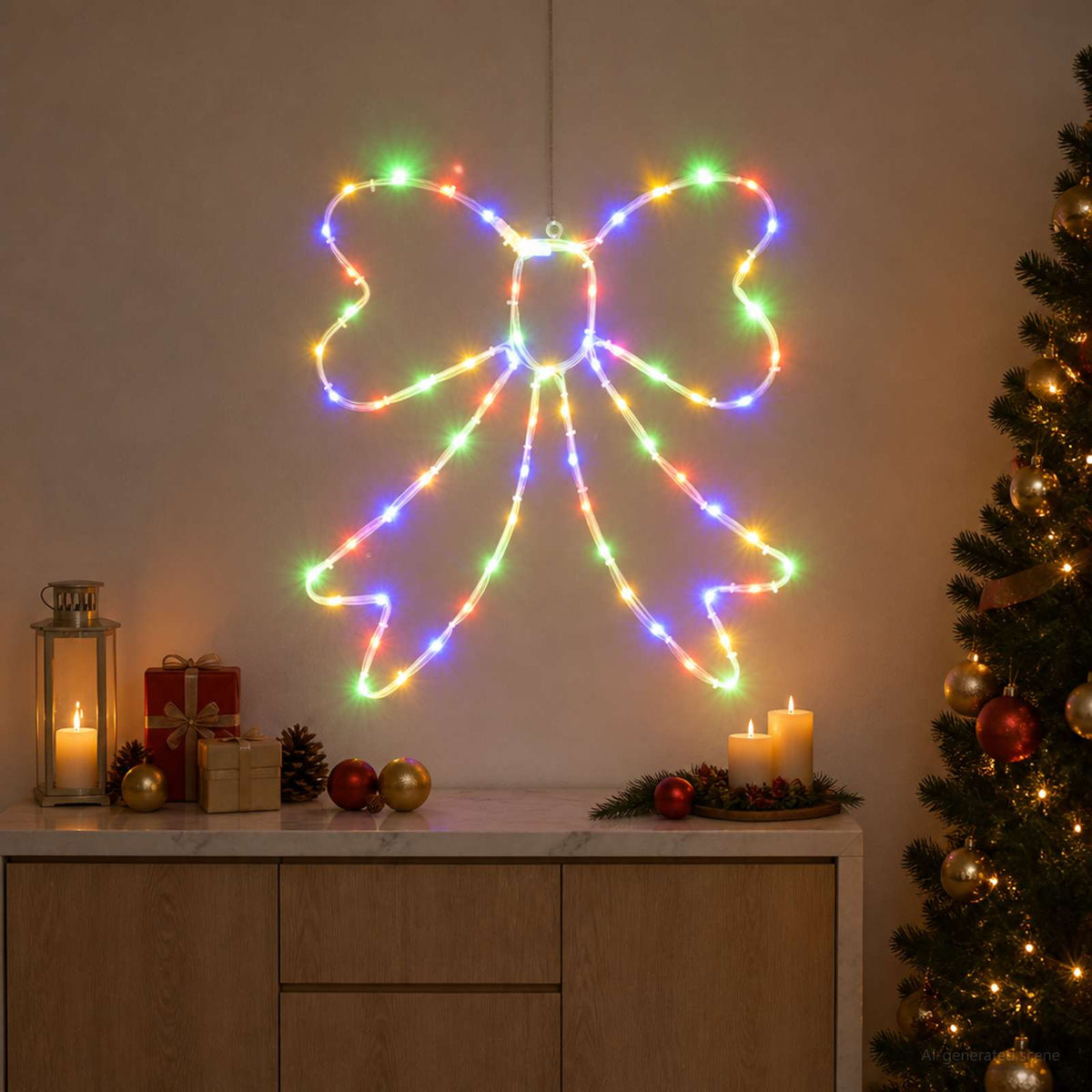vidaXL Kokarda świetlna LED LOVIISA 70 LED Wielokolorowy 50 x 51 cm