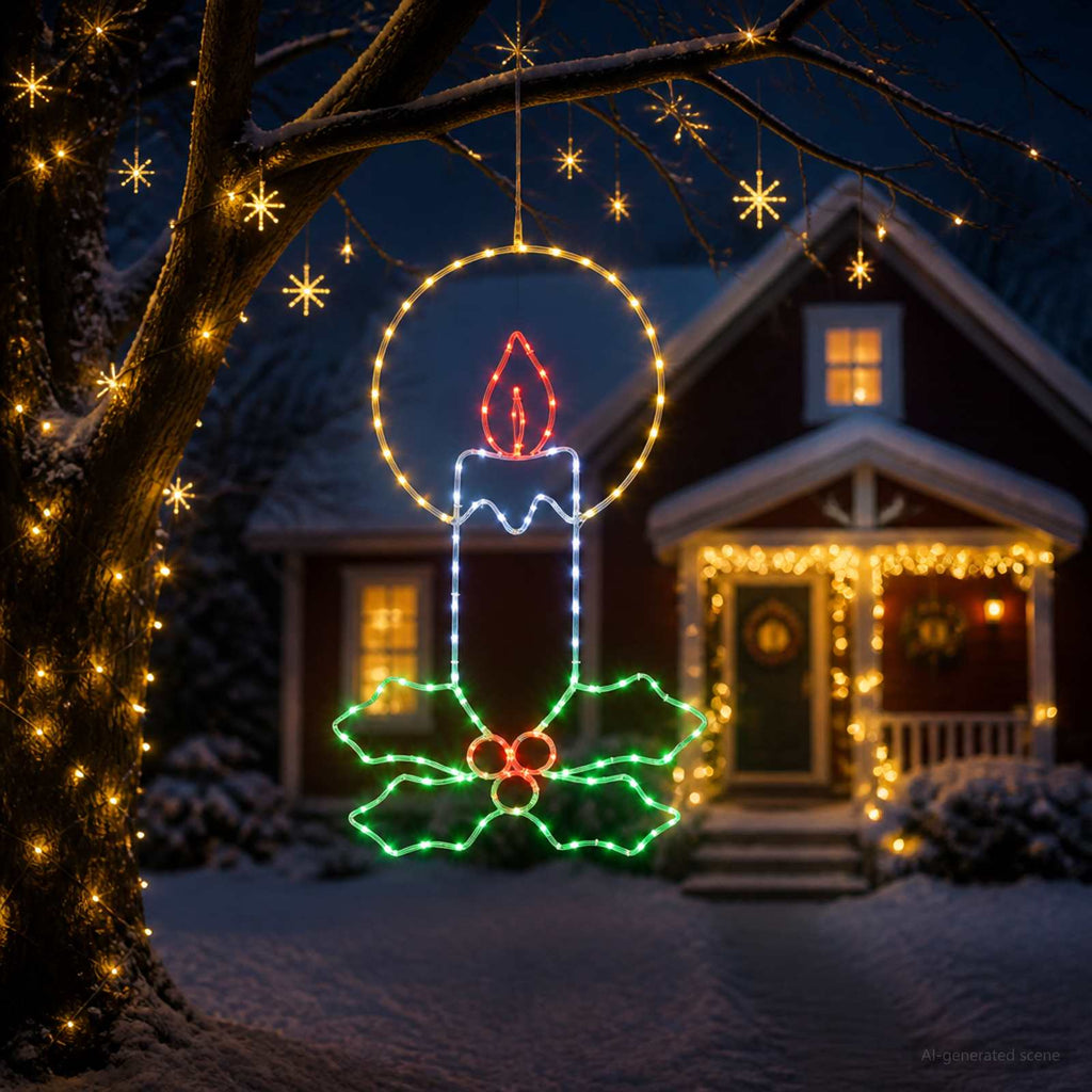 vidaXL Świeca LED z węża świetlnego z ostrokrzewem LOVIISA 120 LED