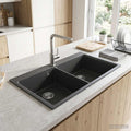 vidaXL Zlew kuchenny podwójny Granite 86 x 51 x 30 cm grafitowy