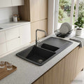 vidaXL Zlew kuchenny podwójny Granite 96 x 50 x 31 cm grafitowy