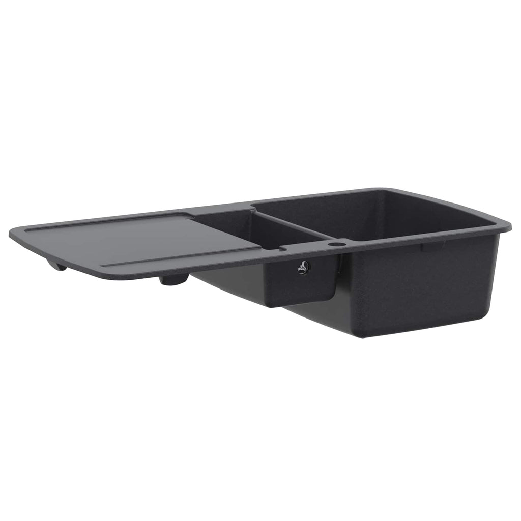 vidaXL Zlew kuchenny podwójny Granite 96 x 50 x 31 cm grafitowy