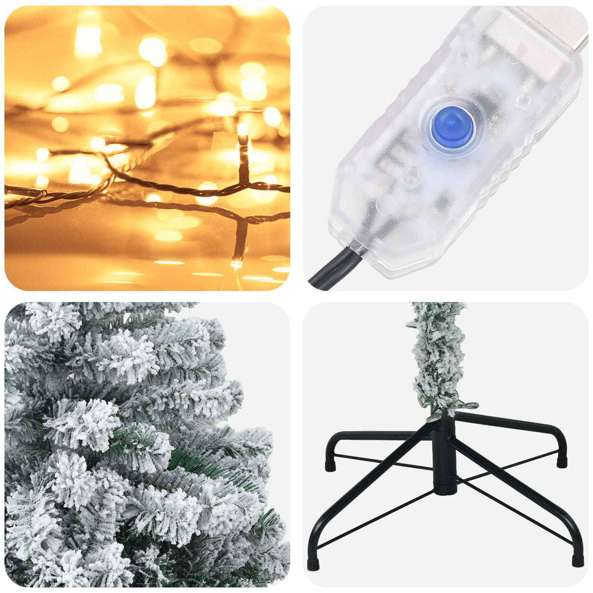 vidaXL Sztuczna choinka z zawiasami 120 cm 150 LED Ciepła biel