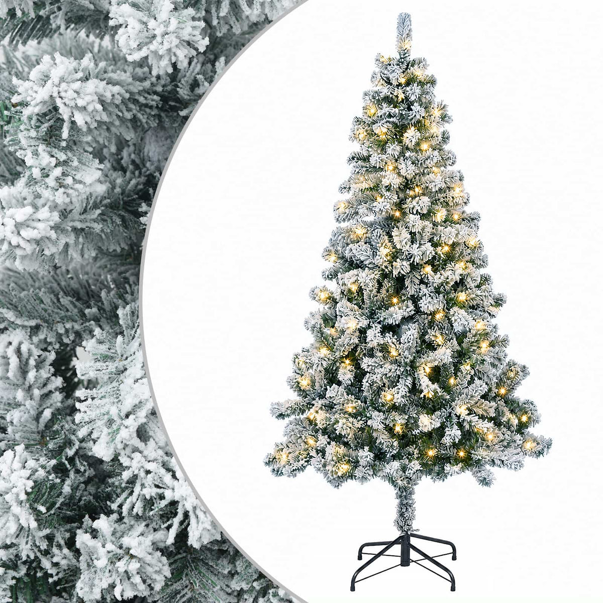 vidaXL Sztuczna choinka z zawiasami 120 cm 150 LED Ciepła biel