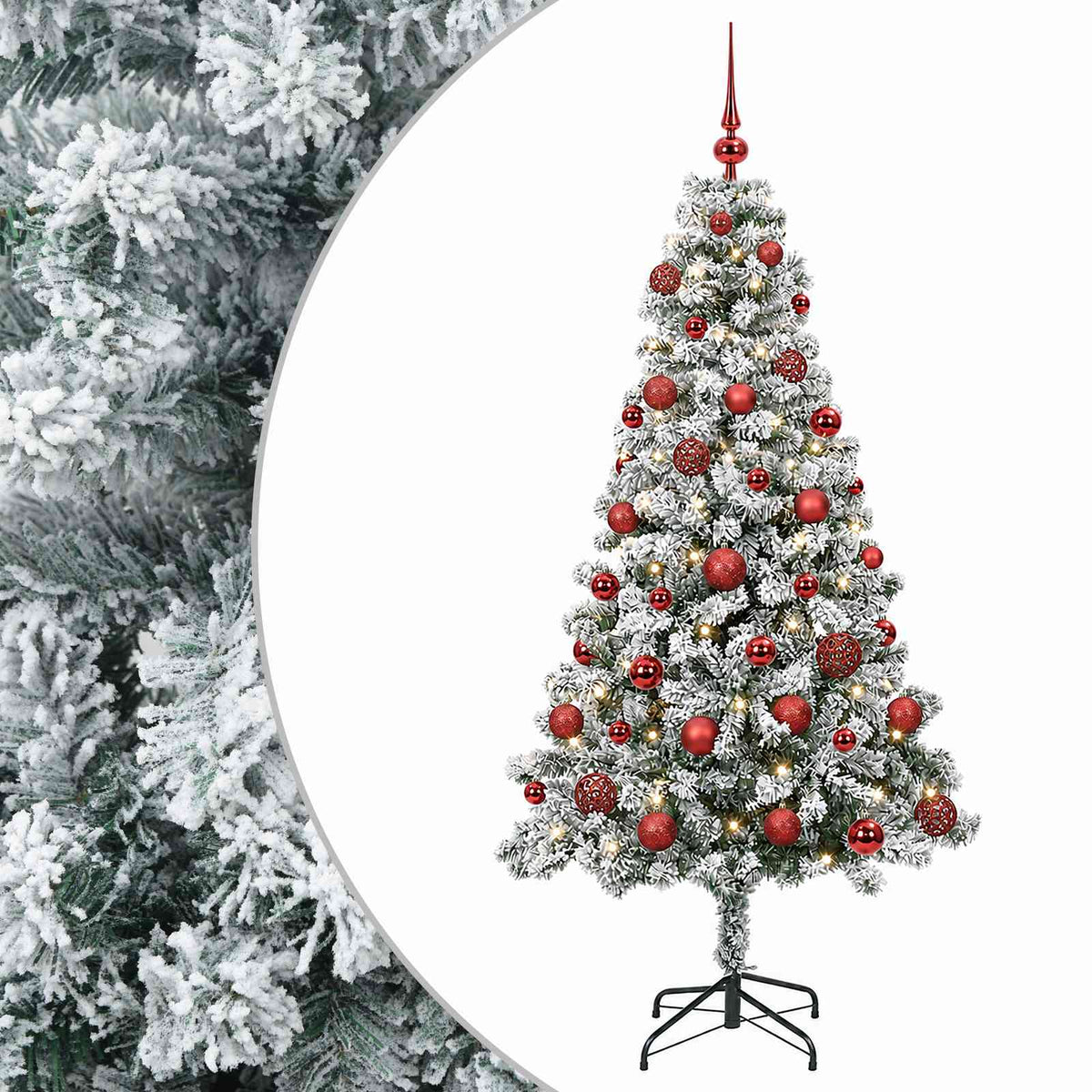 vidaXL Sztuczna choinka z bombkami 120 cm 150 LED Ciepła biel