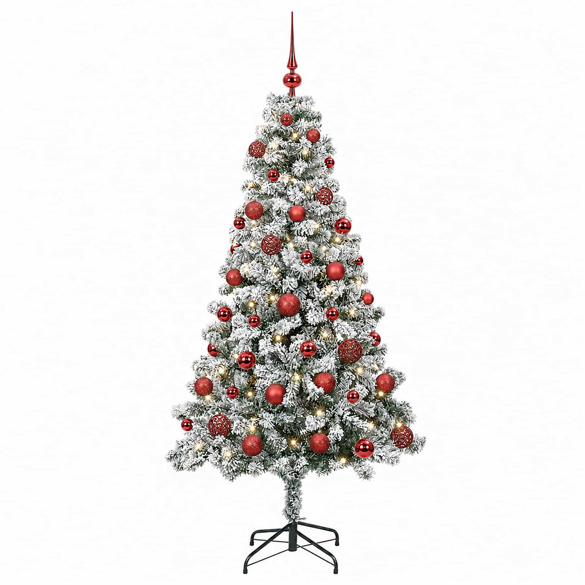 vidaXL Sztuczna choinka z bombkami 120 cm 150 LED Ciepła biel