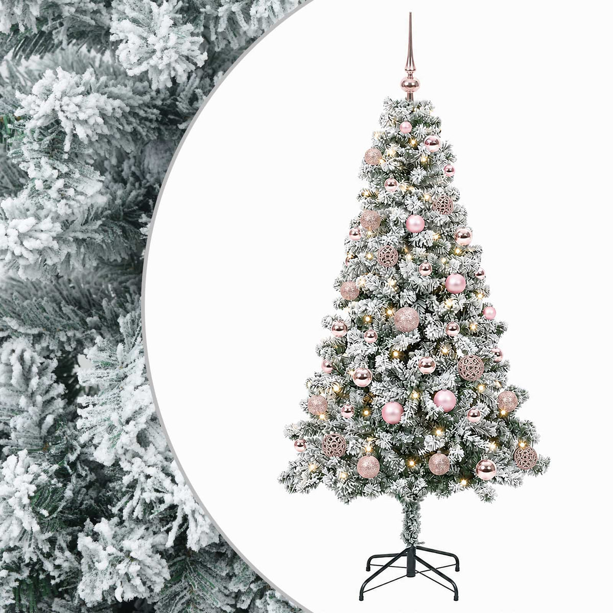 vidaXL Sztuczna choinka z bombkami 120 cm 150 LED Ciepła biel
