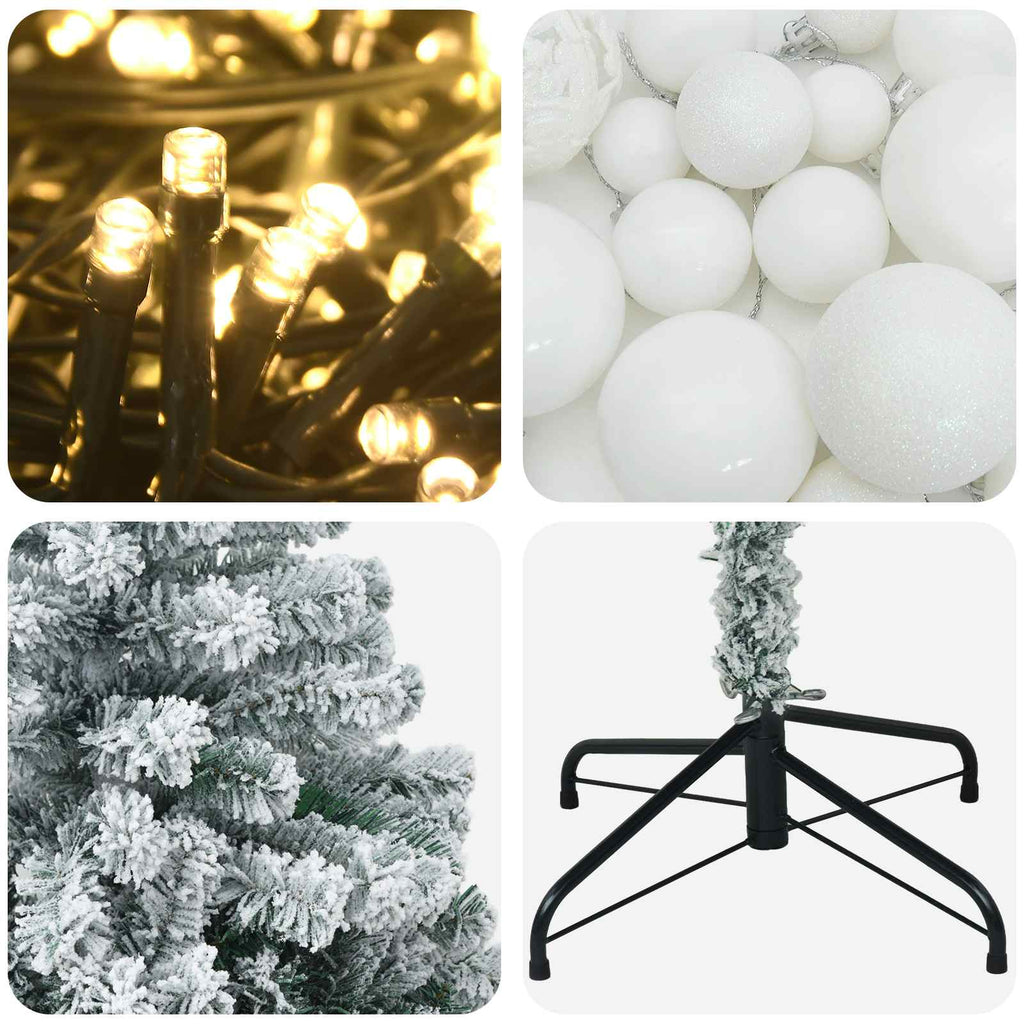 vidaXL Sztuczna choinka z bombkami 120 cm 150 LED Ciepła biel