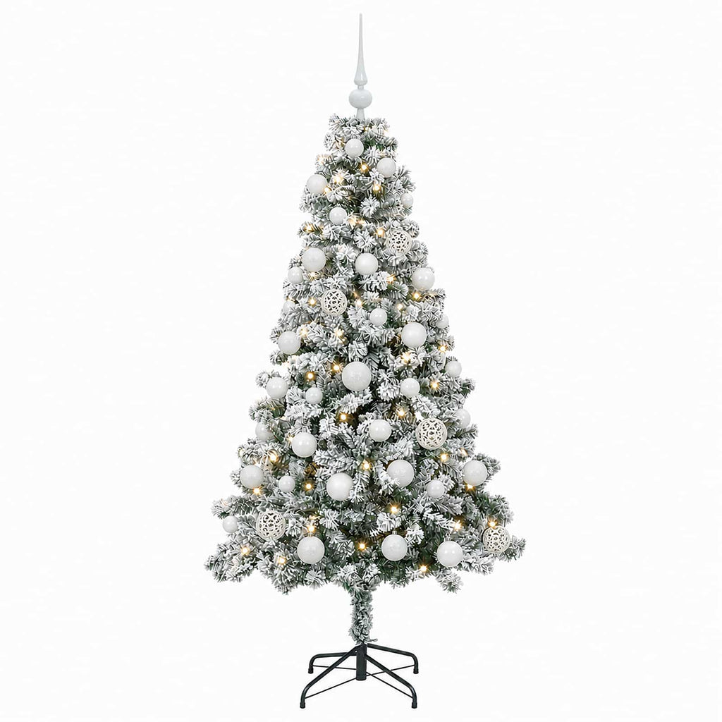 vidaXL Sztuczna choinka z bombkami 120 cm 150 LED Ciepła biel