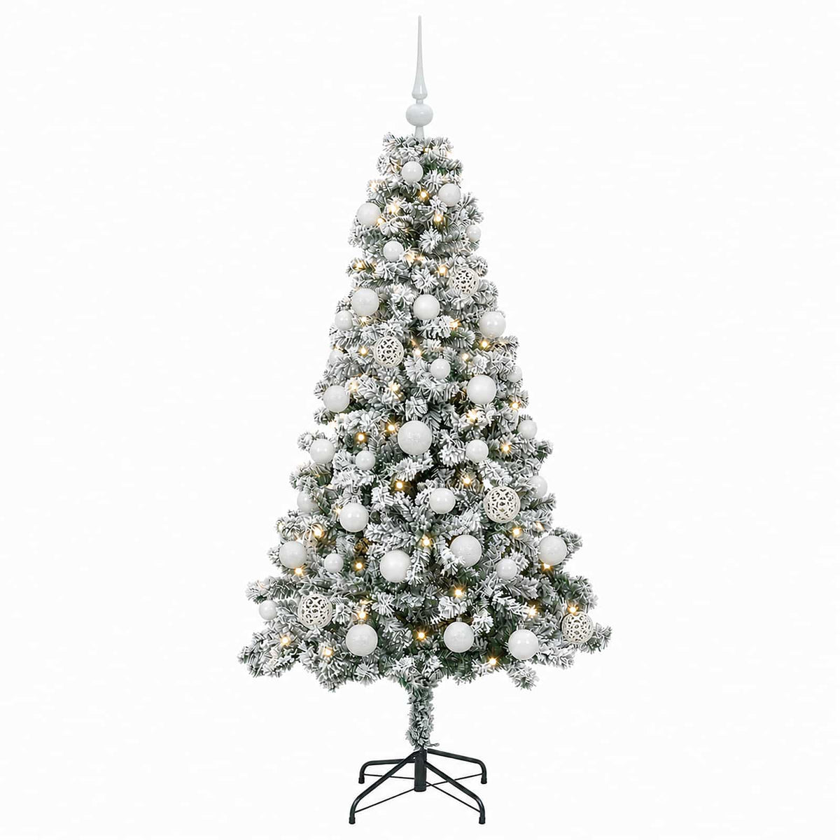 vidaXL Sztuczna choinka z bombkami 120 cm 150 LED Ciepła biel
