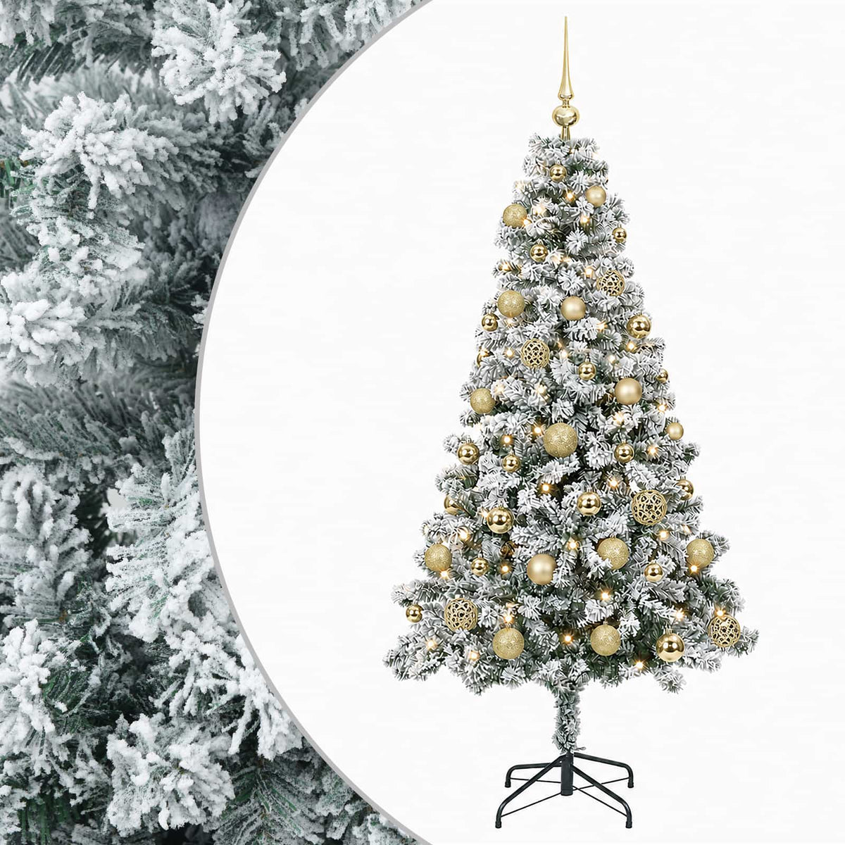 vidaXL Sztuczna choinka z bombkami 120 cm 150 LED Ciepła biel