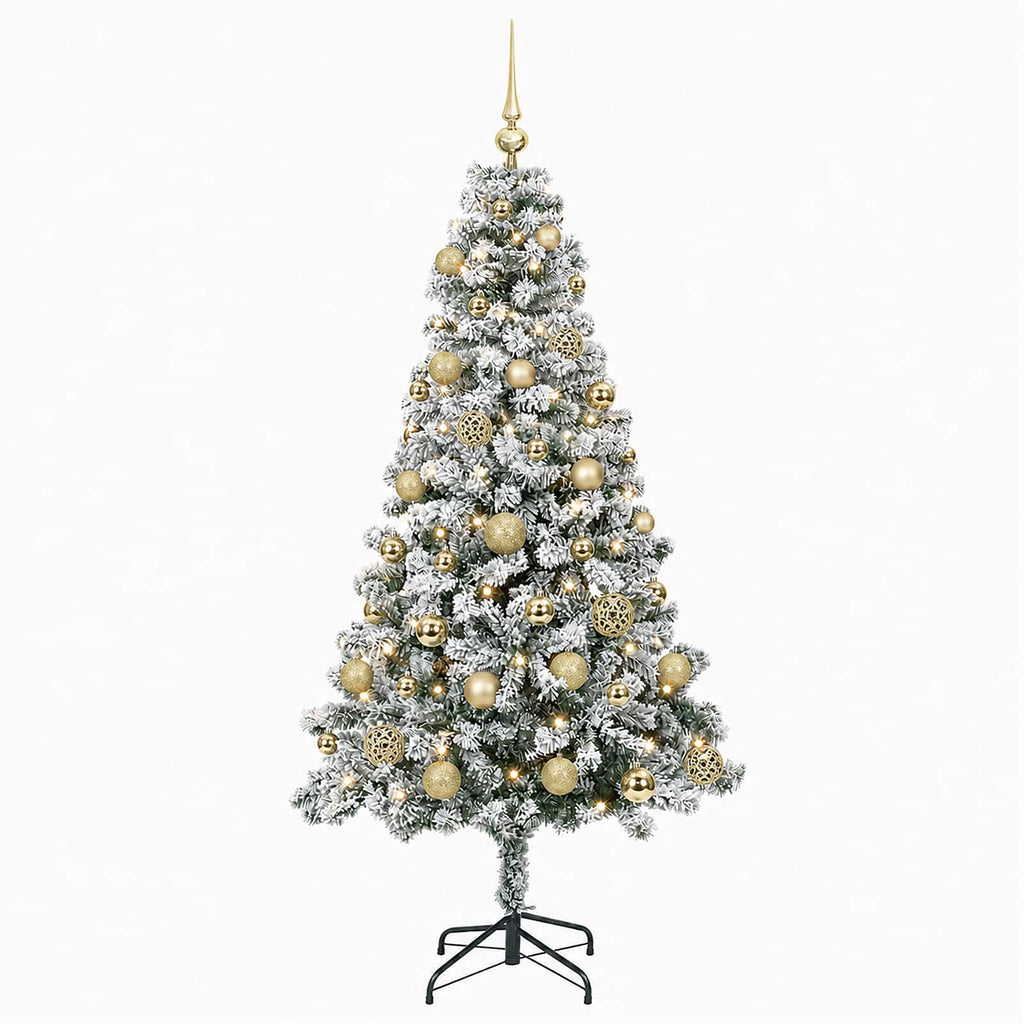 vidaXL Sztuczna choinka z bombkami 120 cm 150 LED Ciepła biel