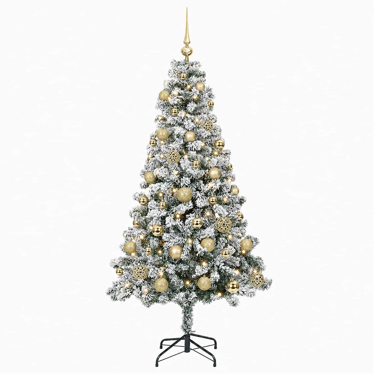 vidaXL Sztuczna choinka z bombkami 120 cm 150 LED Ciepła biel