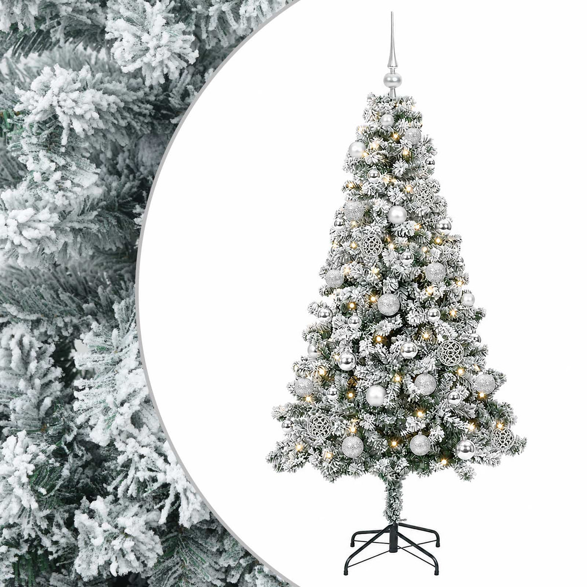 vidaXL Sztuczna choinka z bombkami 120 cm 150 LED Ciepła biel