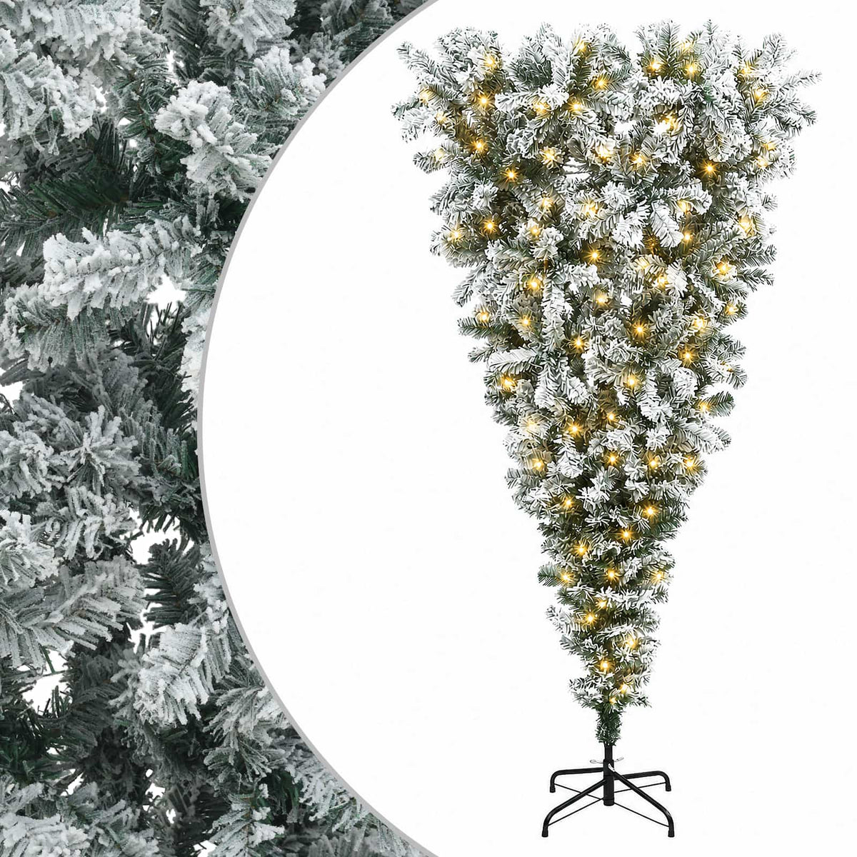 vidaXL Odwrócone Sztuczne Drzewko Bożonarodzeniowe na Zawiasach 150 cm