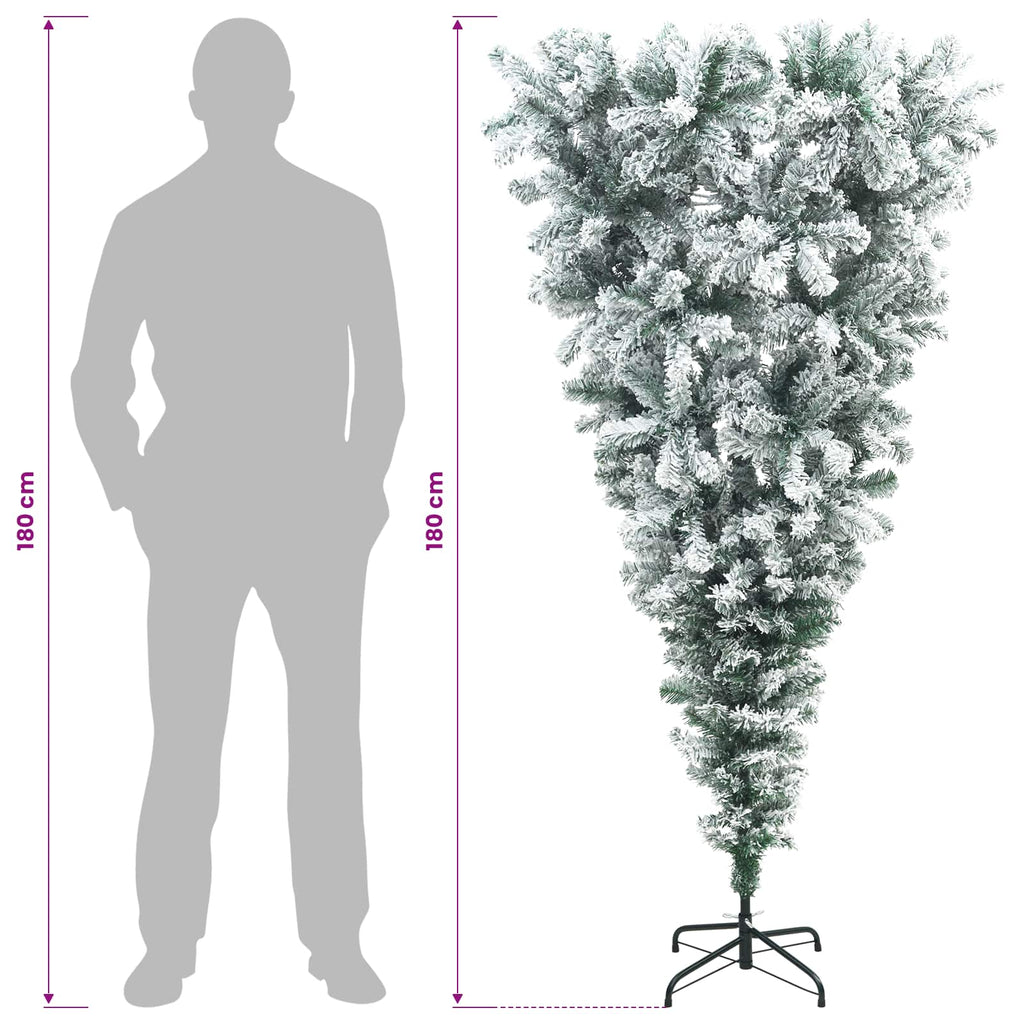 vidaXL Odwrócone Sztuczne Drzewko Bożonarodzeniowe na Zawiasach 180 cm